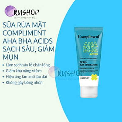 Sữa rửa mặt Compliment AHA BHA acids pH 5.5 sạch sâu, giảm mụn 150ml