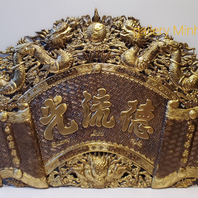 Bộ cuốn thư câu đối " Thờ gia tiên Đức- Lưu- Quang