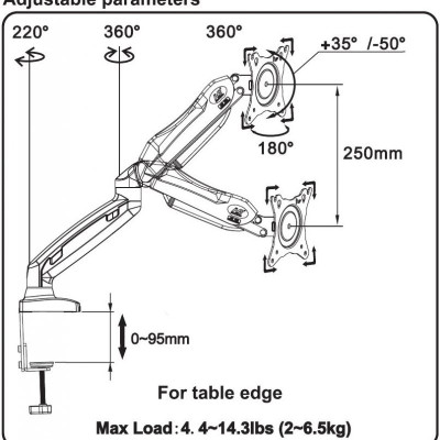 Giá Treo Tivi Máy Tính Để Bàn F80 (17-27 inch) - Hàng nhập khẩu