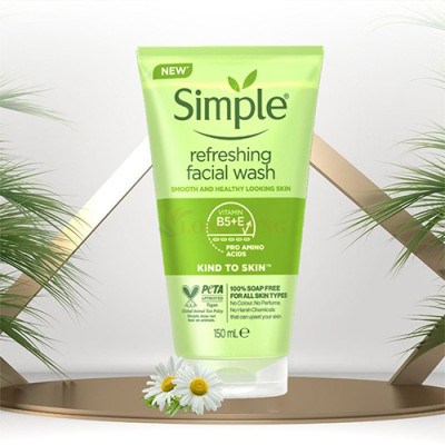 Sữa rửa mặt Simple Refreshing Facial Wash giúp làm sạch cho da nhạy cảm (50ml/150ml) - Hàng chính hãng