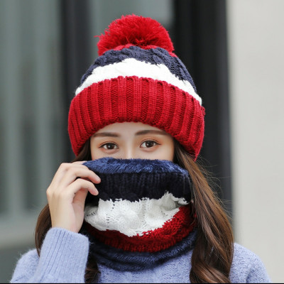 Nón mũ len nữ tặng kèm khăn choàng cổ thời trang Hàn Quốc mới dona223040103