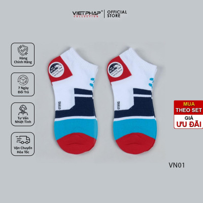 Tất Vớ Cổ Ngắn VIỆT PHÁP Chất liệu Cotton co giãn kháng khuẩn khử mùi VN03