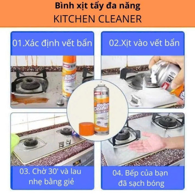 Chai Xịt Bọt Vệ Sinh Nhà Bếp - Siêu Sạch, Thần Thánh Đánh Bay Mọi Vết Bẩn