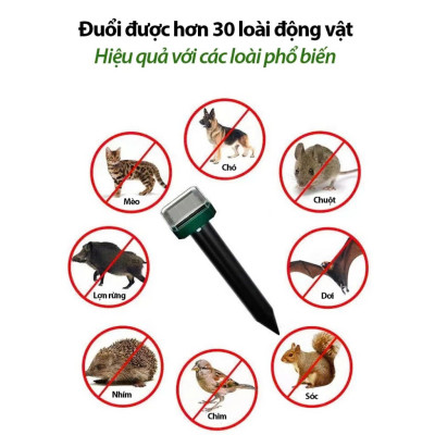 Thiết Bị Đuổi Chuột , Rắn ,Chim Sóng Siêu Âm Ngoài Trời – Sạc Năng Lượng Mặt Trời, Chống Nước