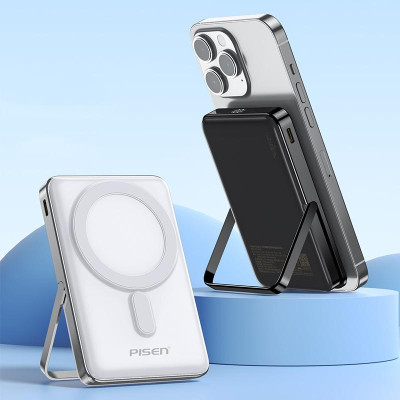 Sạc Dự Phòng Pisen Quick - POWERMag 30W Digital 2-in-1 10000mAh - Màu Trắng