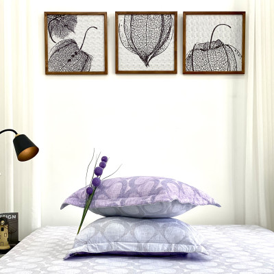 Bộ ga giường  KBedding by Everon KMTP 116 Microtencel Xám phối tím (4 món)