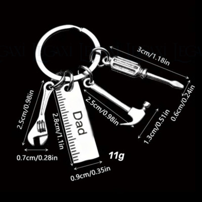 Móc Khóa Công Cụ Sữa Chữa Mini Búa Tua Vít Cờ Lê Bằng Kim Loại Dùng Cho Chìa Khóa Xe Máy, Xe Hơi, Nhà, Quà Tặng Cho Bố