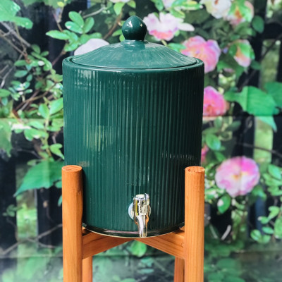 Bình nước sứ Bát Tràng dáng trụ dung tích 4 lít