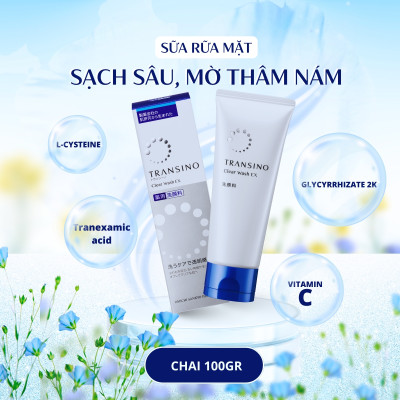 Sữa Rửa Mặt Sáng Da, Mờ Thâm, Giảm Nám Transino Clear Wash 100g