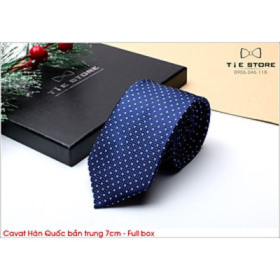 Cà Vạt Nam Bản Trung 7Cm - Cavat Hàn Quốc Cao Cấp Full box