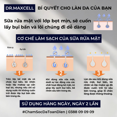 Sữa rửa mặt tinh khiết Dr.Maxcell