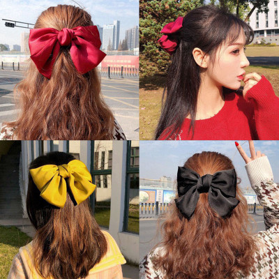 Kẹp tóc nơ lớn Hàn Quốc , cặp tóc nơ sau dễ thương KT13 chất liệu lụa mềm mại