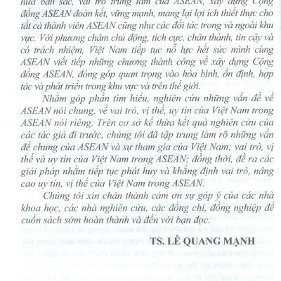 Vai Trò, Vị Thế, Uy Tín Của Việt Nam Trong ASEAN