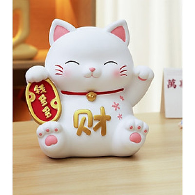 Ống Tiết Kiệm Mèo Trắng Lucky Cat Ba Phong Cách Trang Trí Quà Tặng_ Hàng Chính Hãng