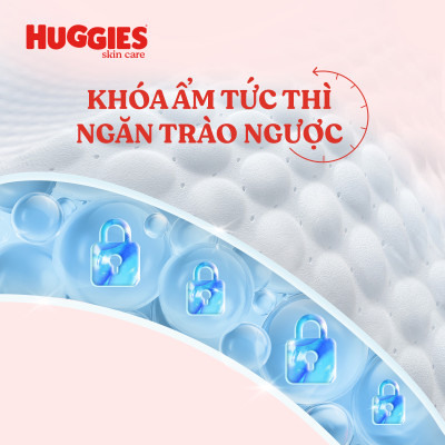 Tã quần Huggies Skin Care Mega Jumbo L100+4 miếng với tràm trà dịu da