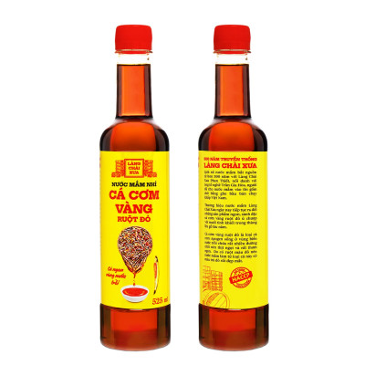 Nước mắm nhỉ cá cơm vàng ruột đỏ Làng Chài Xưa 525ml/chai cá ngon vùng nước trồi 300 năm truyền thống