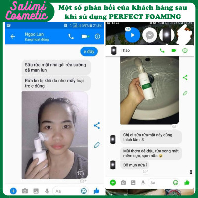 Sữa Rửa Mặt Sạch Mụn PERFECT FOAMING 120ml, Làm Sạch Sâu, Có Đầu Cọ Massage Tạo Bọt, Trắng Hồng, Đào Thải Độc Tố