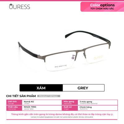 Gọng kính cận 3312 hợp kim cước OURESS thời trang nam nữ siêu bền