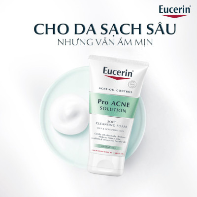 Sữa Rửa Mặt Tạo Bọt Eucerin Dịu Nhẹ Cho Da Mụn Pro Acne Solution Soft 50g