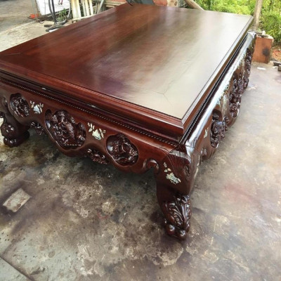 Sập Nằm Ba Bông Khảm Trai Gỗ Gụ