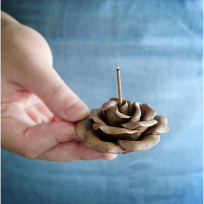 Đĩa cắm nhang hương hoa gốm đốt trầm dễ thương (size mini)