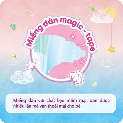 Tã dán sơ sinh êm mềm khô thoáng Bobby