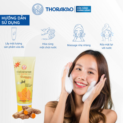 Sữa Rửa Mặt Hạt Nghệ Thorakao Ngừa Mụn 50G/100G