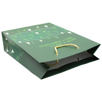 Túi Giấy Đựng Quà Giáng Sinh 38 x 27 cm - The Sun - Xanh Lá