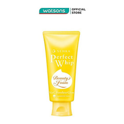 Sữa Rửa Mặt Senka Perfect Whip Vit C Poreless Glow Dưỡng Sáng Mờ Thâm 100g