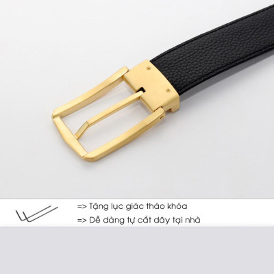 Thắt lưng nam da bò cao cấp  AT Leather PT11 - Tặng lục giác