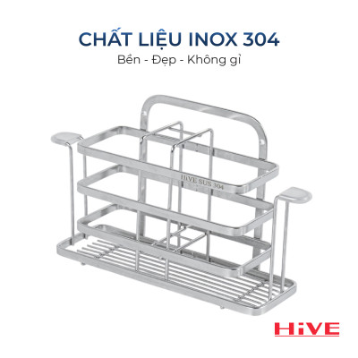 Kệ đựng bàn chải, kem đánh răng HiVE Inox 304