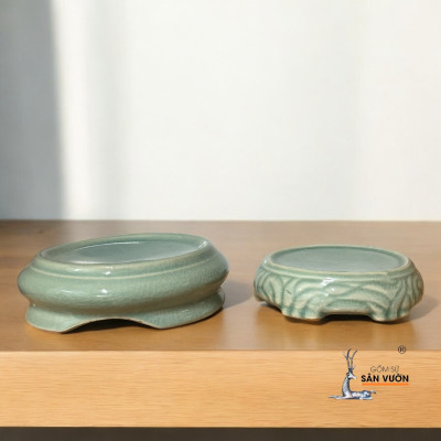 Đế Giá Đỡ Chậu, Bình Hoa Bằng Men 3 Chân 