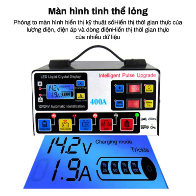 Sạc Bình Ắc Quy Ô Tô & Xe Máy Pluse 400A: Tính Năng Tự Động Ngắt, Khử Sufat Phục Hồi và Bảo Dưỡng Hiệu Quả