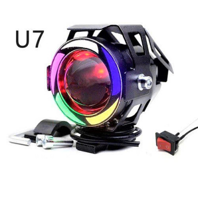 Đèn Trợ Sáng Xe Máy, Ô Tô U7 Ngũ Sắc Siêu Sáng - Viền LED Cực Đẹp, Độ Xe Đẳng Cấp, Loại Tốt Mẫu Mới