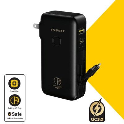 Sạc Dự Phòng Pisen Quick - High Power Box 22.5W 10000mAh - Màu Đen