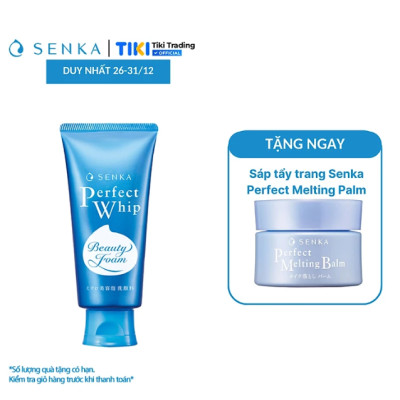 Sữa Rửa Mặt Tạo Bọt Chiết Xuất Tơ Tằm Trắng Senka Perfect Whip 120g - 14839