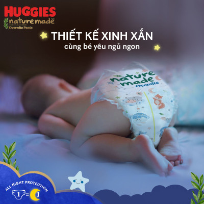 Tã quần Huggies Naturemade ban đêm M 58 miếng