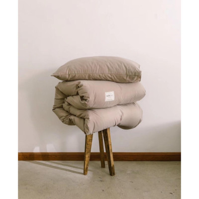 Bộ Chăn Ga Gối Cotton Tici LIDACO Cao Cấp - Màu Be