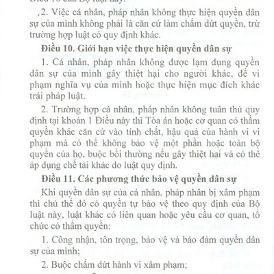 Bộ Luật Dân Sự  Nước Cộng Hòa Xã Hội Chủ Nghĩa Việt Nam (Có Hiệu Lực Thi Hành Từ Ngày 01/01/2017)