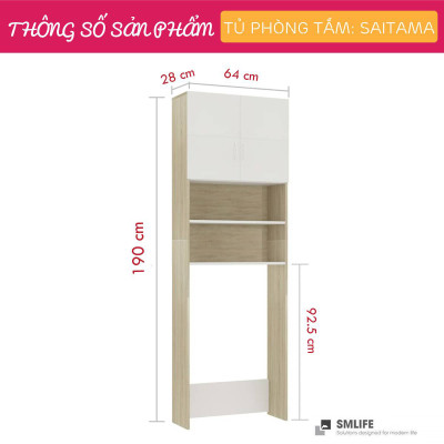 Tủ phòng tắm gỗ hiện đại SMLIFE Saitama