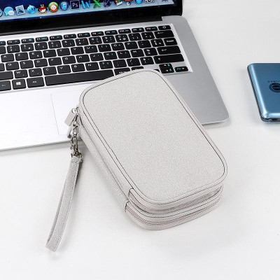 Túi phụ kiện công nghệ mini đựng pin sạc dự phòng, điện thoại, cáp sạc usb, tai nghe có quai cầm Hàng Chính Hãng miDoctor - loại 2 khoá