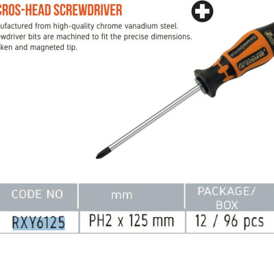 Tua vít 4 cạnh PH2 x 125mm Retta RXY6125 Thổ Nhĩ Kỳ