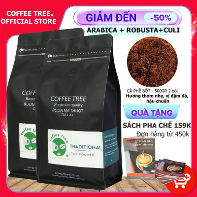 Cà Phê Nguyên Chất - Bột - Truyền Thống Số 1 - Buôn Mê Thuột - 1Kg - Hương Thơm Nhẹ, Vị đắng Đậm, Hậu Vị Ngọt