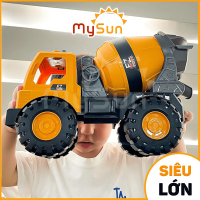 Xe ben chở cát, ô tô máy múc đất, cần cẩu công trình, xe trộn bê tông cỡ lớn đồ chơi trẻ em