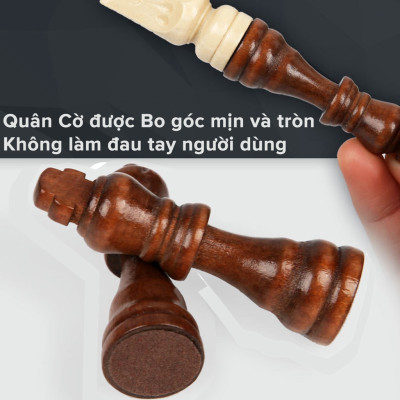 Cờ vua D Danido, bộ cờ vua nam châm bằng gỗ thông tự nhiên - Hàng chính hãng