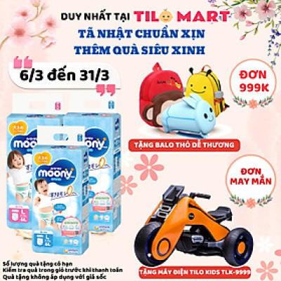 Bỉm - Tã dán Moony Blue size M 64 miếng (Cho bé 6~11kg)