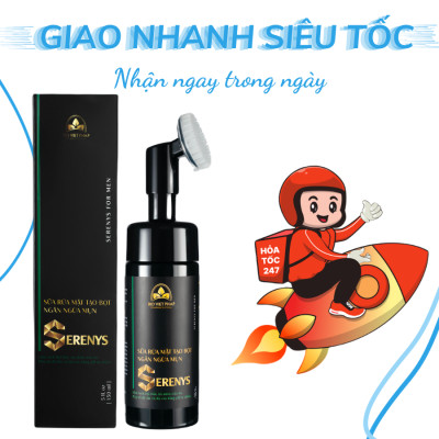 Bọt Rửa Mặt Serenys Tạo Bọt Sẵn Làm Sạch Sâu 150ml - Sữa Rửa Mặt Tạo Bọt Mềm Mịn Làm Sạch Sâu Tinh Dầu Tram Trà Cho Da Mụn Da Dầu Nhạy Cảm Serenys 150ml - Hàng Chính Hãng