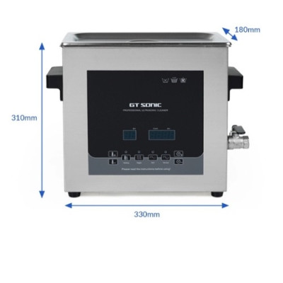 Bể rửa dùng sóng siêu âm hiệu GT sonic dung tích 6 lít, GT SONIC-D6, công suất 150W, tần số 40KHZ, dùng làm sạch bề mặt vật liệu-Hàng Chính Hãng