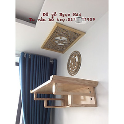 Combo bộ bàn thờ chung cư 89 +ám khói + chữ phúc ...bằng gỗ sồi nga