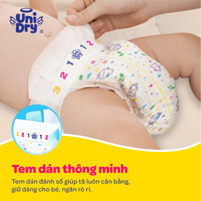 Tã dán em bé Siêu khô thoáng gói Jumbo Unidry G6X size S-54 miếng
